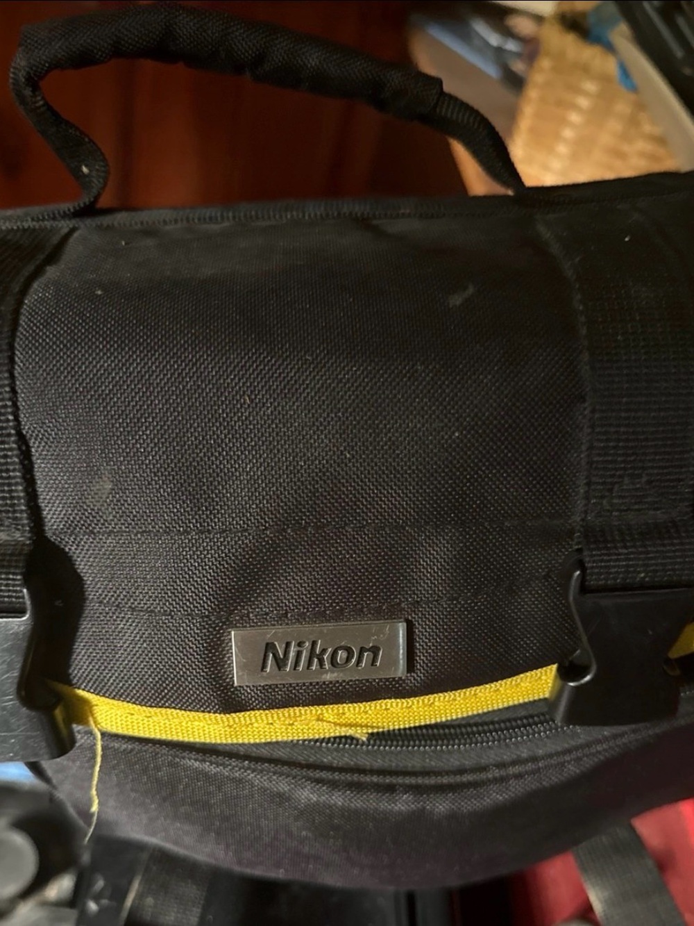 Nikon Black Messenger Camera Bag with Yellow Trim